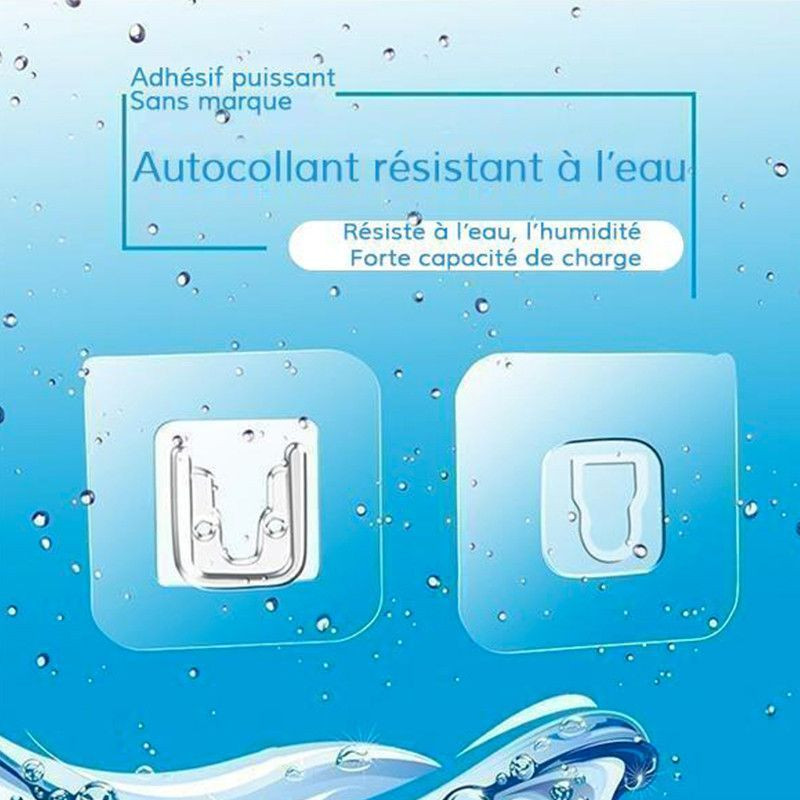 ACCROCH'TOUT - Pack de 10 Supports Adhésifs Multi Surfaces