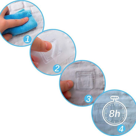 ACCROCH'TOUT - Pack de 10 Supports Adhésifs Multi Surfaces