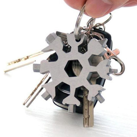 SNOWFLAKE - Outil Multifonctions 18-en-1 en Acier Inoxydable