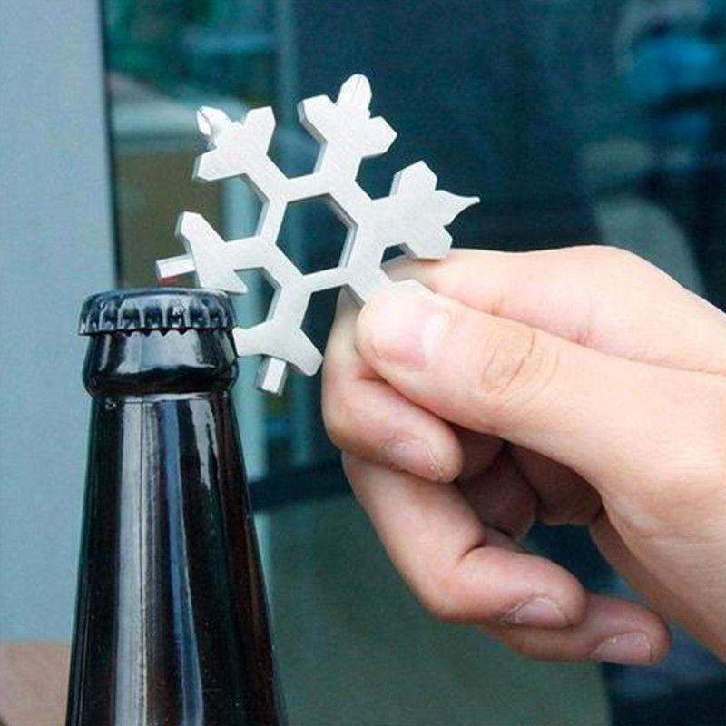 SNOWFLAKE - Outil Multifonctions 18-en-1 en Acier Inoxydable