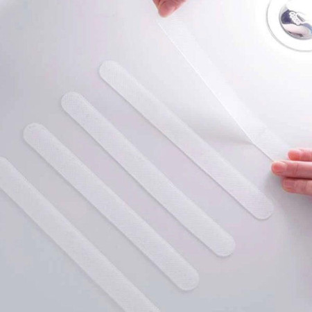 SHOWER SLIDE : Lot de 5 Bandes Antidérapantes Transparentes pour Douche et Baignoire