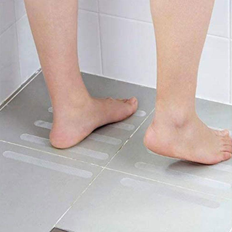 SHOWER SLIDE : Lot de 5 Bandes Antidérapantes Transparentes pour Douche et Baignoire