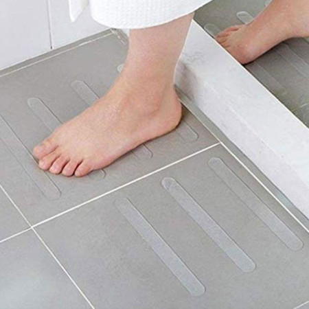 SHOWER SLIDE : Lot de 5 Bandes Antidérapantes Transparentes pour Douche et Baignoire