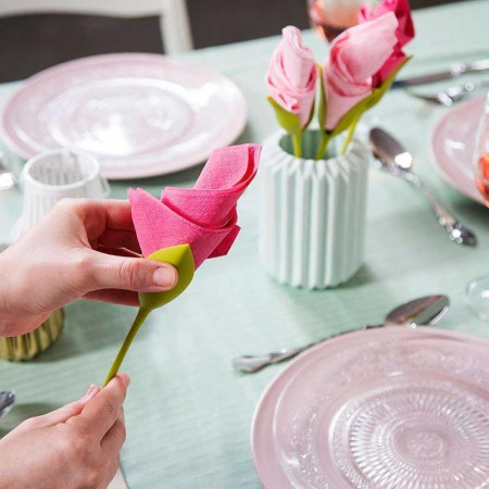 FLOWER NAPKIN : Lot de 4 Porte-Serviettes Créateurs de Fleurs