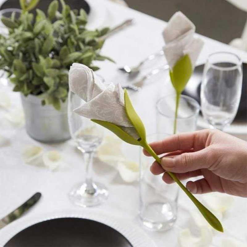FLOWER NAPKIN : Lot de 4 Porte-Serviettes Créateurs de Fleurs