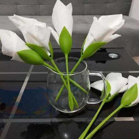 FLOWER NAPKIN : Lot de 4 Porte-Serviettes Créateurs de Fleurs