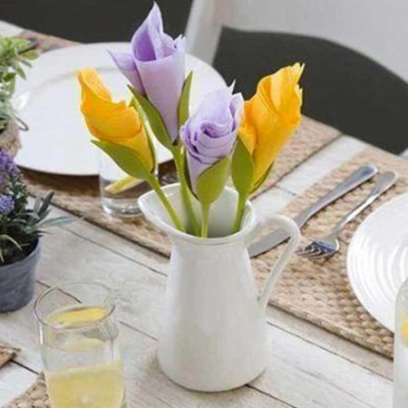FLOWER NAPKIN : Lot de 4 Porte-Serviettes Créateurs de Fleurs