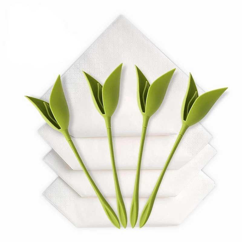 FLOWER NAPKIN : Lot de 4 Porte-Serviettes Créateurs de Fleurs