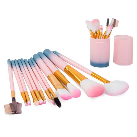 PROFESSIONAL MAKEUP BRUSHES : Set de 12 Pinceaux de Maquillage avec Étui