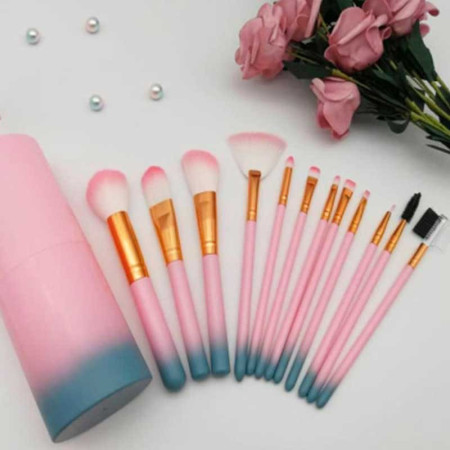 PROFESSIONAL MAKEUP BRUSHES : Set de 12 Pinceaux de Maquillage avec Étui