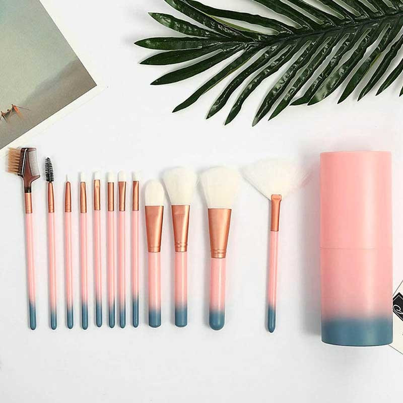 PROFESSIONAL MAKEUP BRUSHES : Set de 12 Pinceaux de Maquillage avec Étui