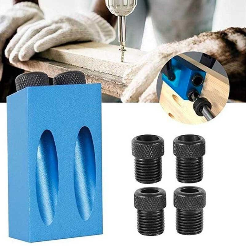 ANGLE DRILLING :  Kit de Perçage d'Angle 15 Degrés pour le Bois avec Guide Gabarit Mèches et Trous 6/8/10 mm