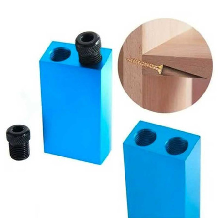 ANGLE DRILLING :  Kit de Perçage d'Angle 15 Degrés pour le Bois avec Guide Gabarit Mèches et Trous 6/8/10 mm