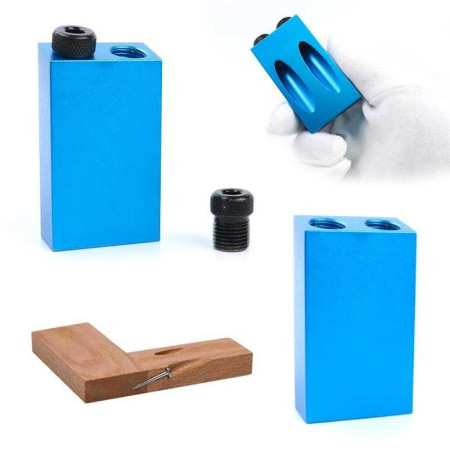 ANGLE DRILLING :  Kit de Perçage d'Angle 15 Degrés pour le Bois avec Guide Gabarit Mèches et Trous 6/8/10 mm