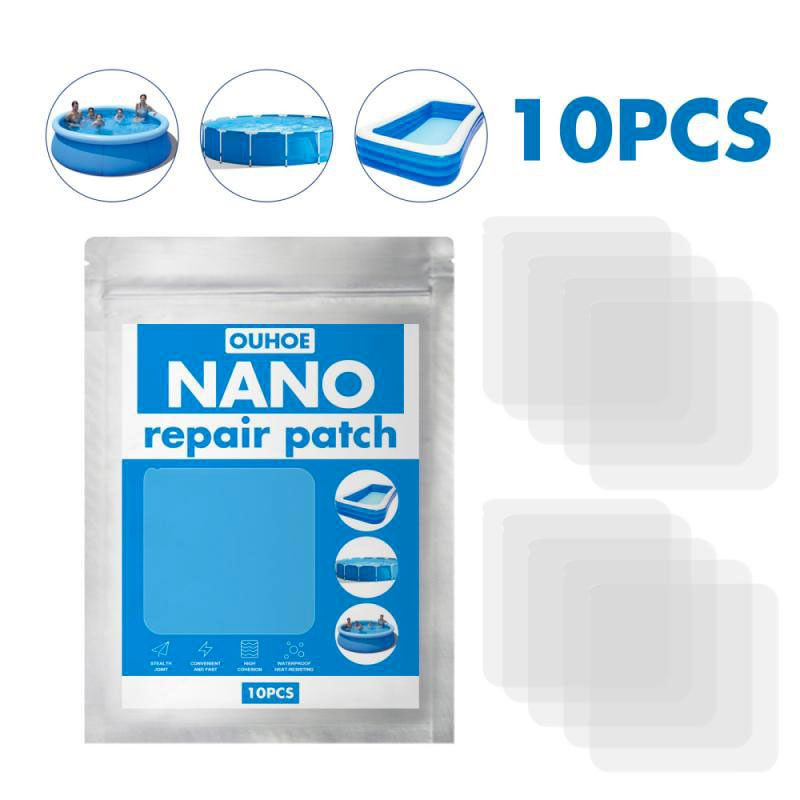 SUPER NANO : Super Patchs de Réparations Imperméables pour Piscines, Bouées, Matelas