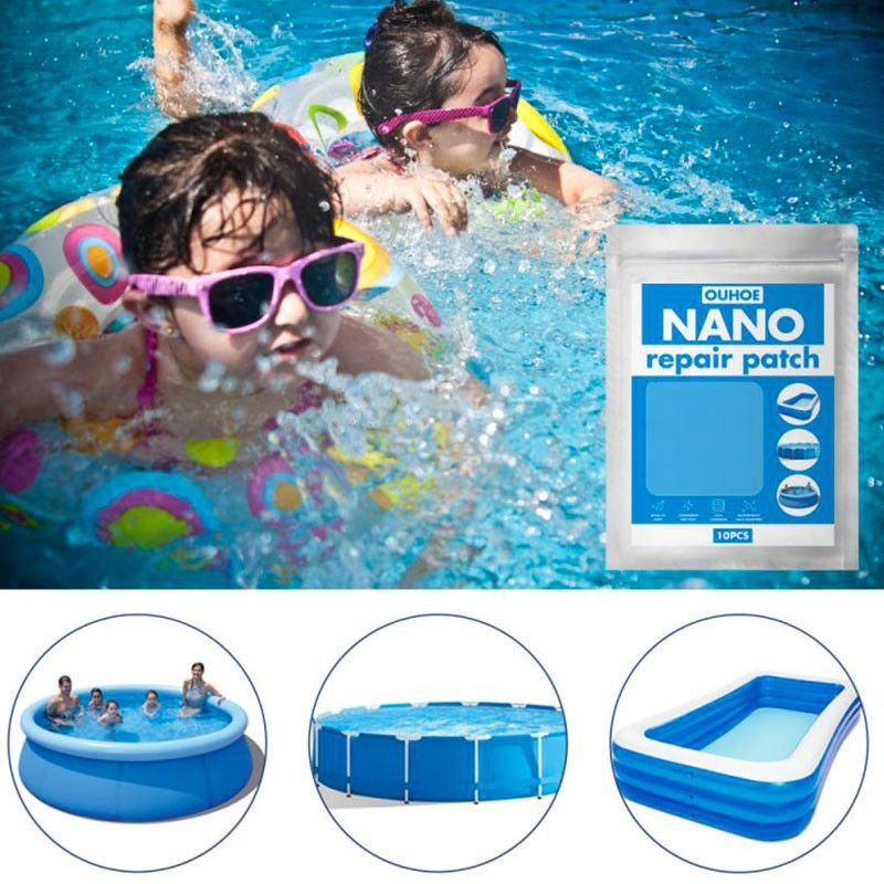 SUPER NANO : Super Patchs de Réparations Imperméables pour Piscines, Bouées, Matelas