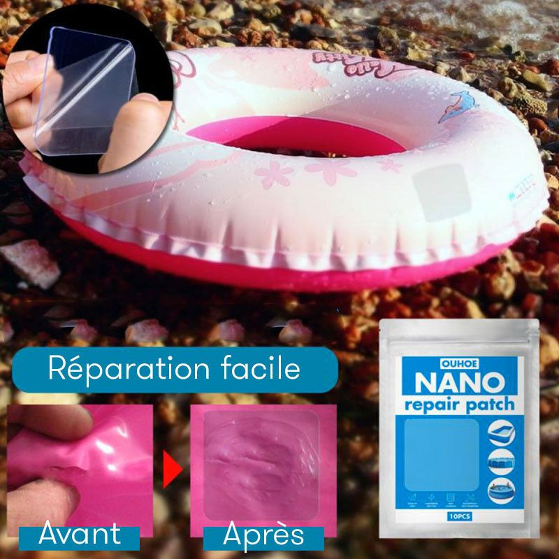 SUPER NANO : Super Patchs de Réparations Imperméables pour Piscines, Bouées, Matelas