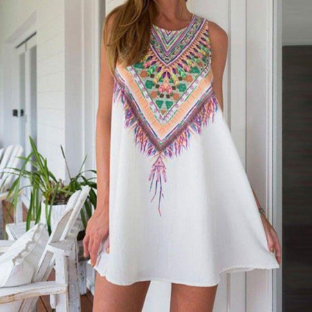 Robe d'été Courte et Sans Manches Hippie-Chic