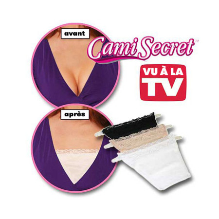 CAMI SECRET : Lot de 3 Cache-Décolletés avec Dentelle
