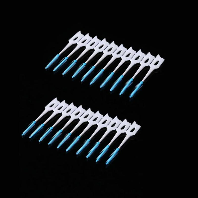 DENTAL FLOSS : 20 Brossettes Interdentaires en Silicone Souple