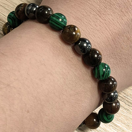 LITHOTHERAPIE BRACELET : Bracelet Énergie en Malachite Naturelle