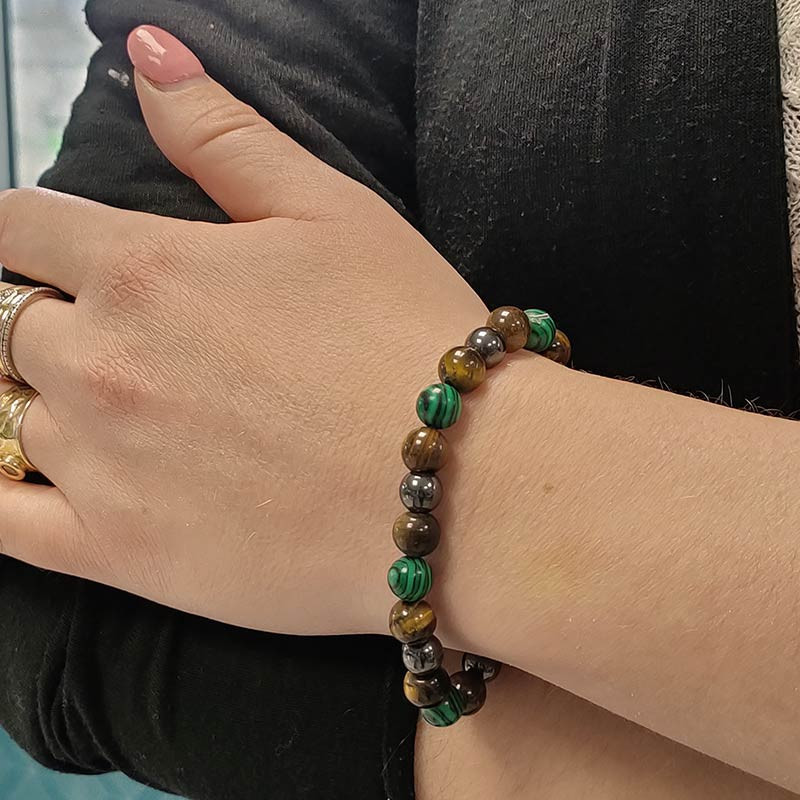 LITHOTHERAPIE BRACELET : Bracelet Énergie en Malachite Naturelle