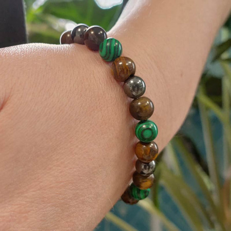 LITHOTHERAPIE BRACELET : Bracelet Énergie en Malachite Naturelle