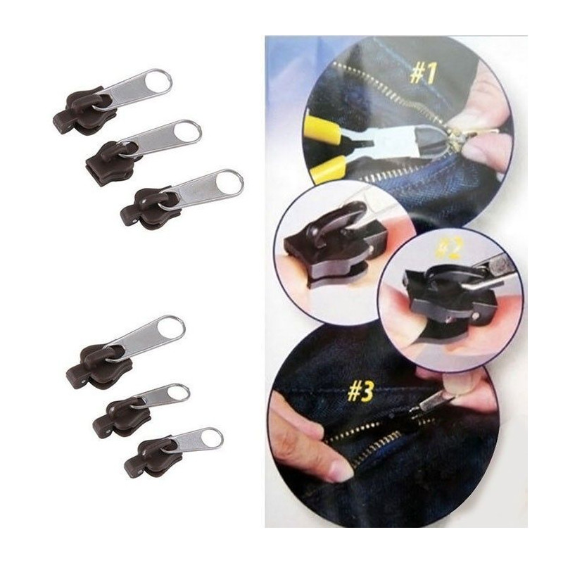 Kit de Réparation 6 Fermeture Eclair Remplacement Zip Réparez vous-même vos fermetures zippées FixnZip