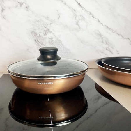 AM478 : Batterie de Cuisine 20 Pièces Arthur Martin avec Ustensiles et Poignée