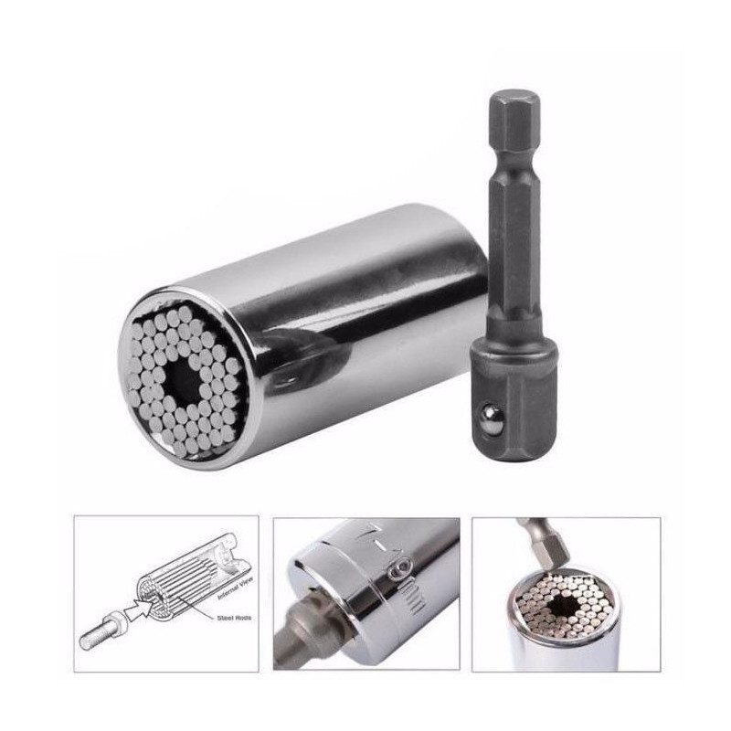 Outil Reparation Douille Universelle Gator Grip Clé à Clique 7-19mm