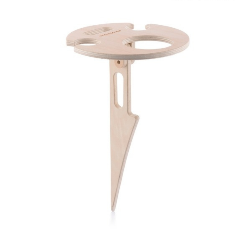 WINNEK : Porte Bouteille et Verre Portable Pliable en Bois pour l'Extérieur