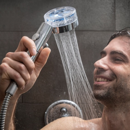 HELIWER - Pommeau de Douche Écologique avec Hélice à Pression et Filtres Purificateurs