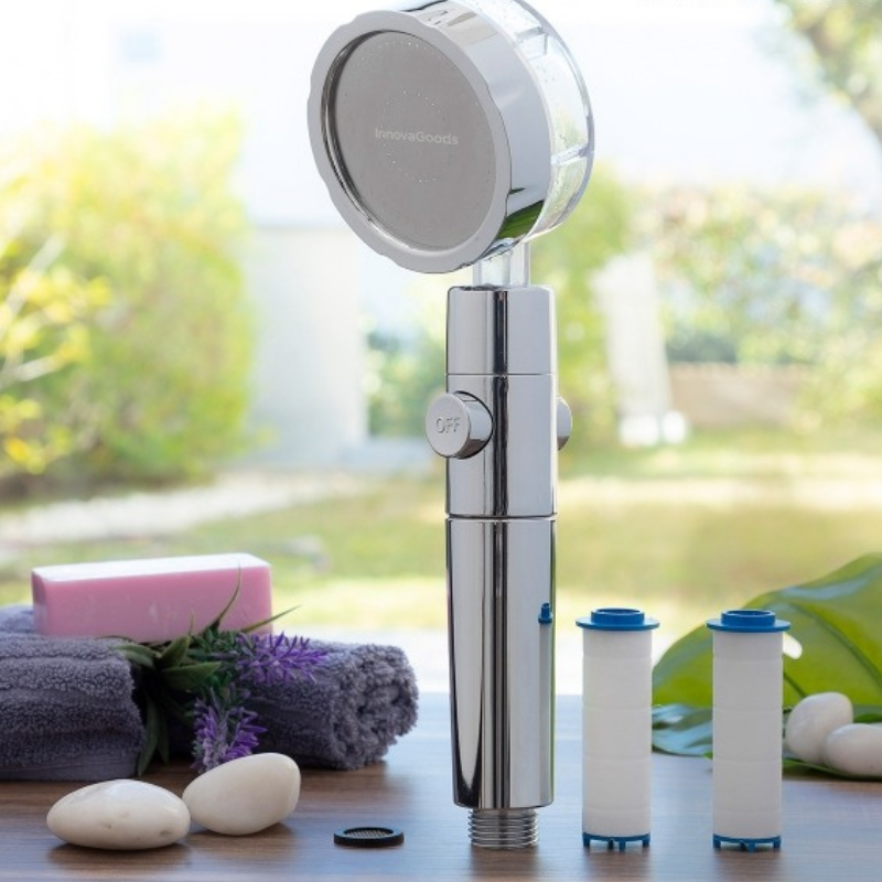 HELIWER - Pommeau de Douche Écologique avec Hélice à Pression et Filtres Purificateurs