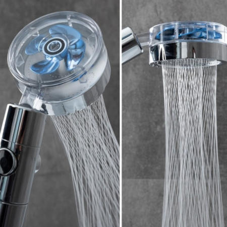 HELIWER - Pommeau de Douche Écologique avec Hélice à Pression et Filtres Purificateurs