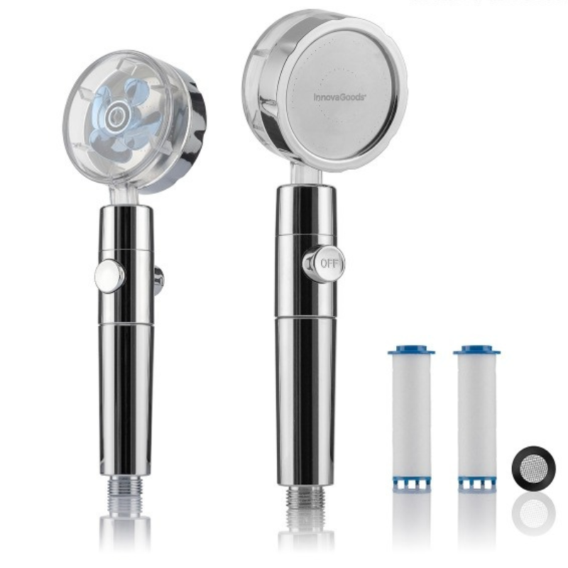 HELIWER - Pommeau de Douche Écologique avec Hélice à Pression et Filtres Purificateurs
