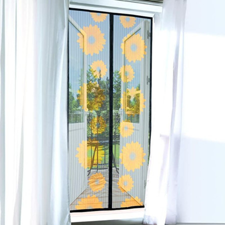 SUNFLOWER MESH - Rideau Moustiquaire Anti Insectes pour Porte Motif Fleur de Tournesol