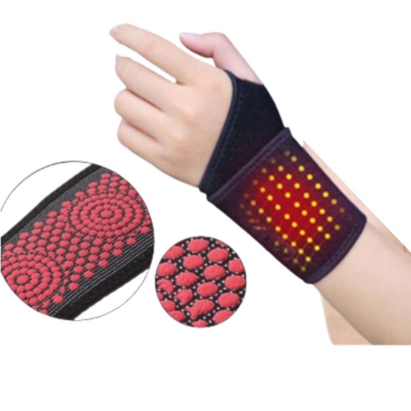 WRIST SUPPORT : Paire de Protèges Poignet Tourmaline Magnétiques Autochauffants Anti Arthrose