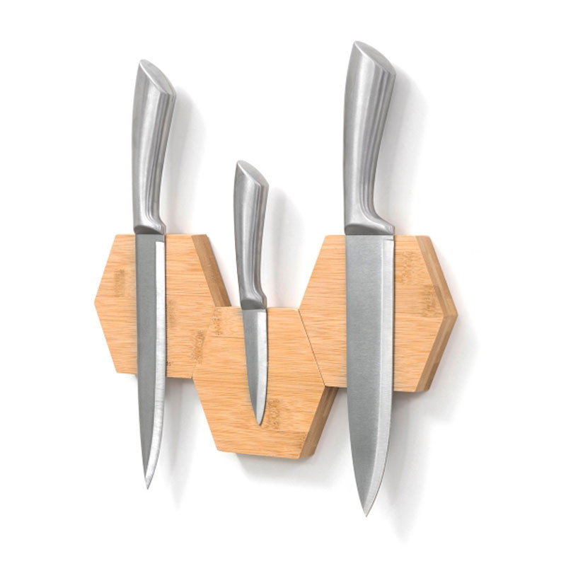 MAGBU : Lot de 3 Supports Magnétiques en Bambou pour Ustensiles de Cuisine