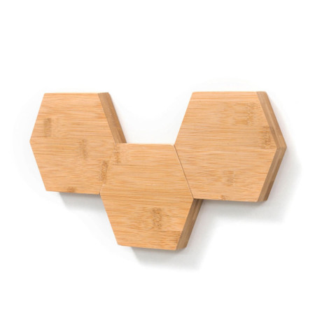 MAGBU : Lot de 3 Supports Magnétiques en Bambou pour Ustensiles de Cuisine