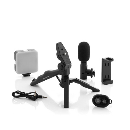 Kit de Vlogging avec Lampe LED, Microphone, Trépied et Support Smartphone - PLODNI