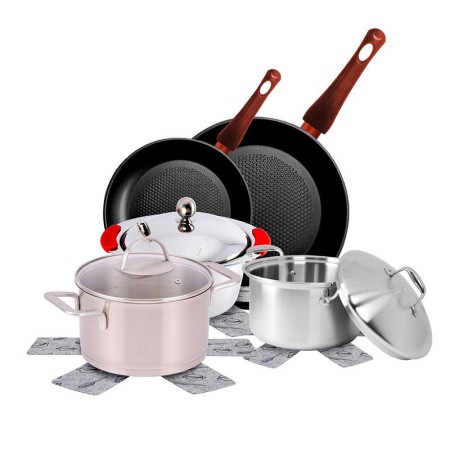 Protections Poêles et Casseroles en Feutrine Anti-Rayures - Pack de 6 - PROTECT PAN