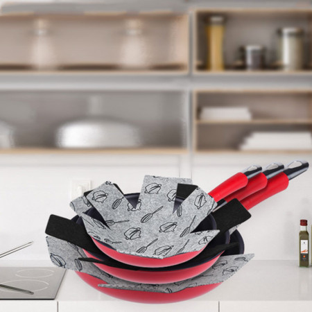 Protections Poêles et Casseroles en Feutrine Anti-Rayures - Pack de 6 - PROTECT PAN