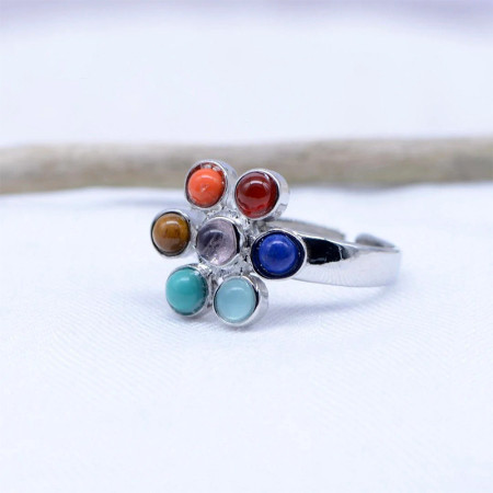  Bague 7 Chakras Équilibre Intérieur Fleur de Vie - CHAKRA RING