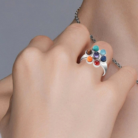 Bague Fleur de Vie 7 Chakras Protection Intérieure - CHAKRA RING