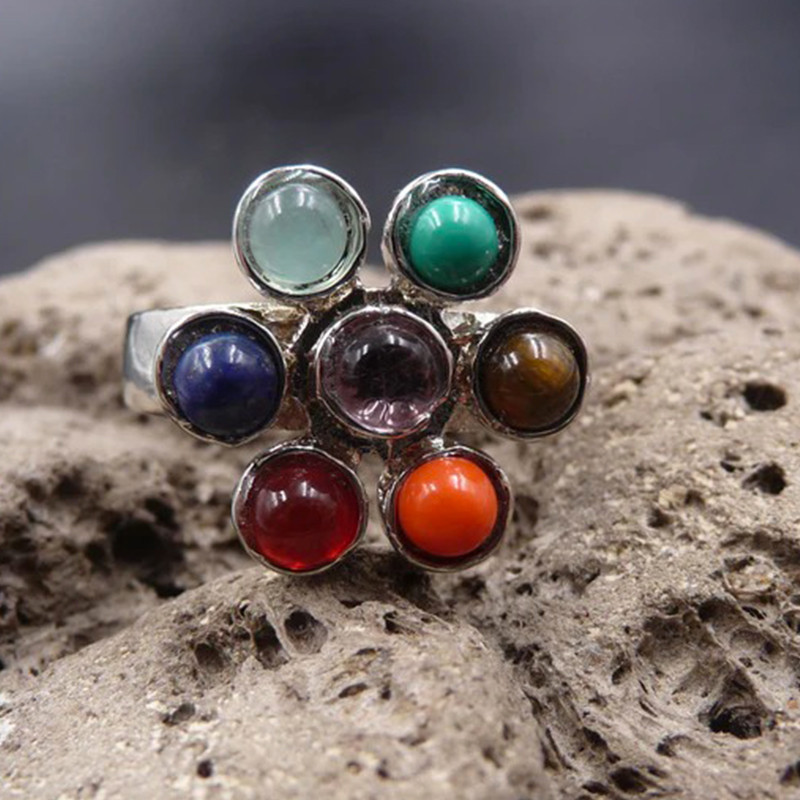 Bague Fleur de Vie 7 Chakras Équilibre Intérieur - CHAKRA RING