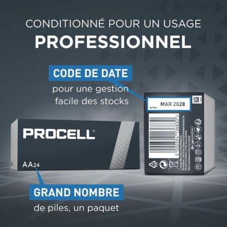 PROCELL : Pack de 10 Piles Alcalines Duracell (1.5V)