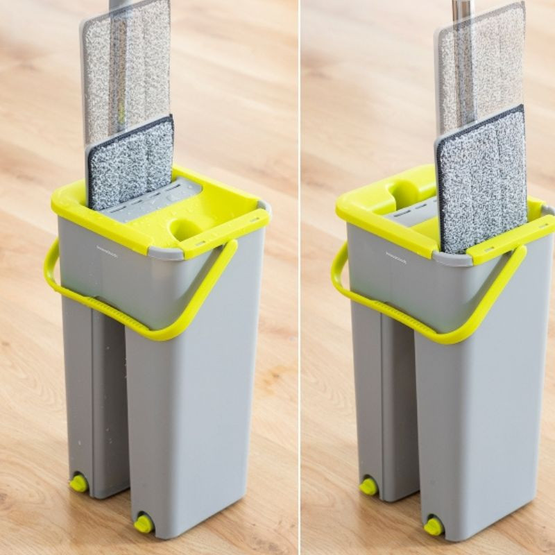 KLIRIMOP - Balai Serpillière à Tête Rotative 360° avec Seau Double Action