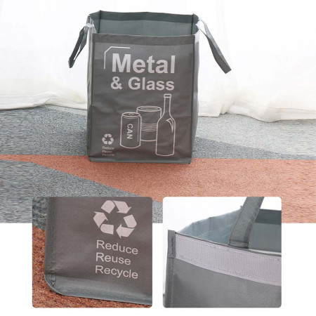 Lot de 3 sacs de recyclage - Couleurs différentes pour un tri facile des déchets