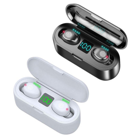 Écouteurs Stéréo sans Fil Bluetooth V5.0 + Coffret de Charge 2000 mAh
