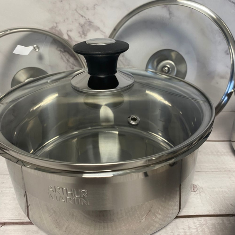 AM8411 : Batterie de Cuisine Inox 10 Pièces Arthur Martin Tous Feux dont Induction et Four